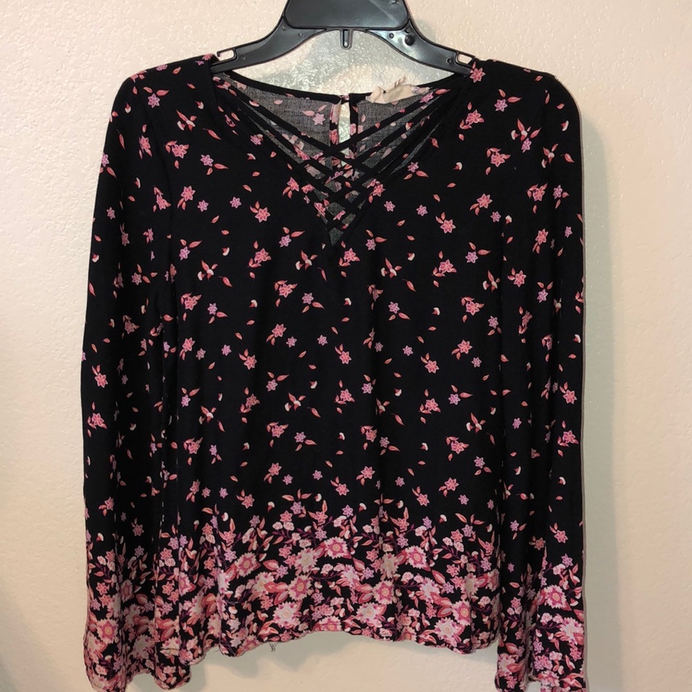 Pink Republic Long Sleeved Flower Blouse
